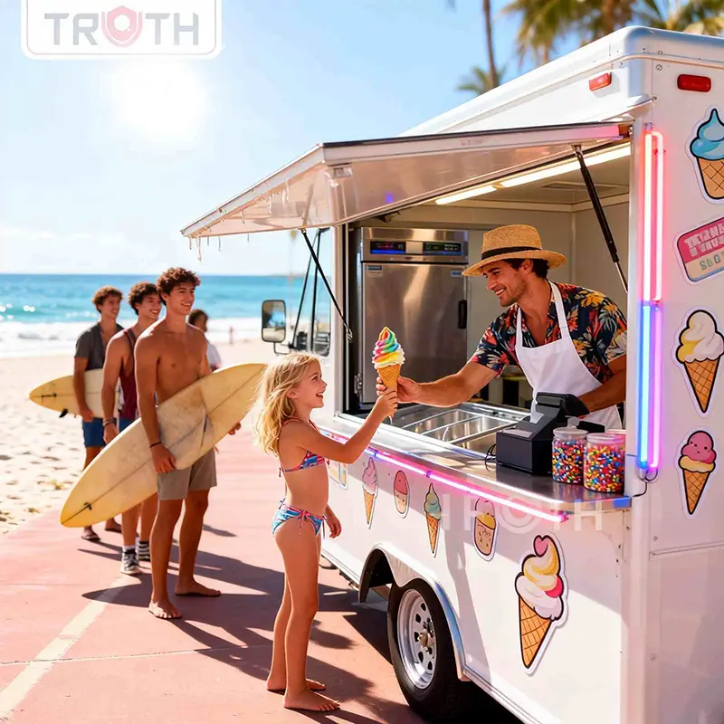 Ice Cream Outdoor Food Trailer Køkken