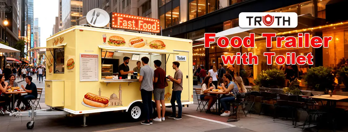 Square Food Trailer With Bathroom