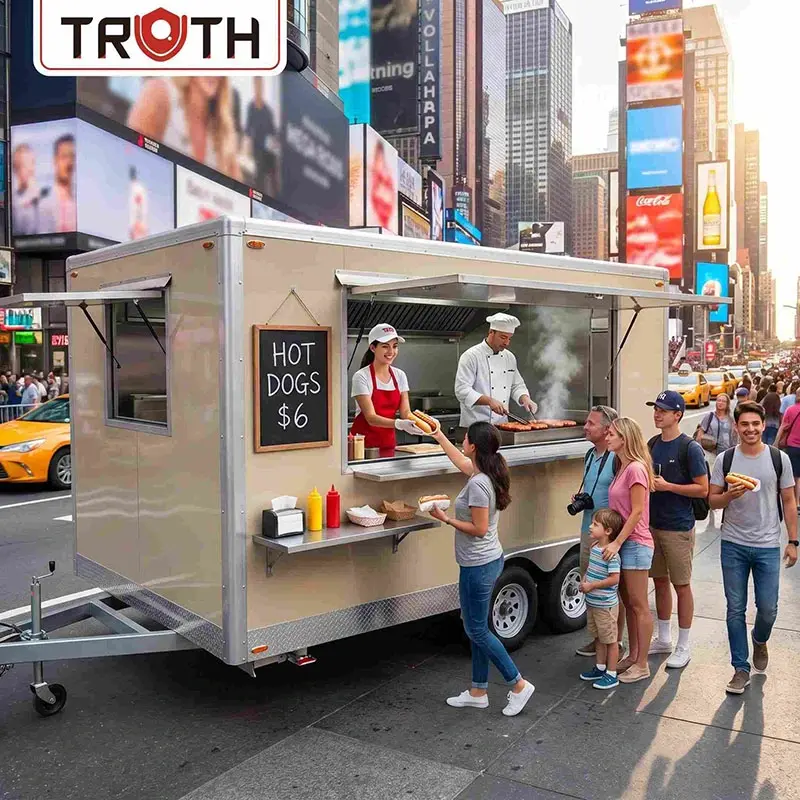 Firkantet Hot Dog Food Truck Trailer til salg